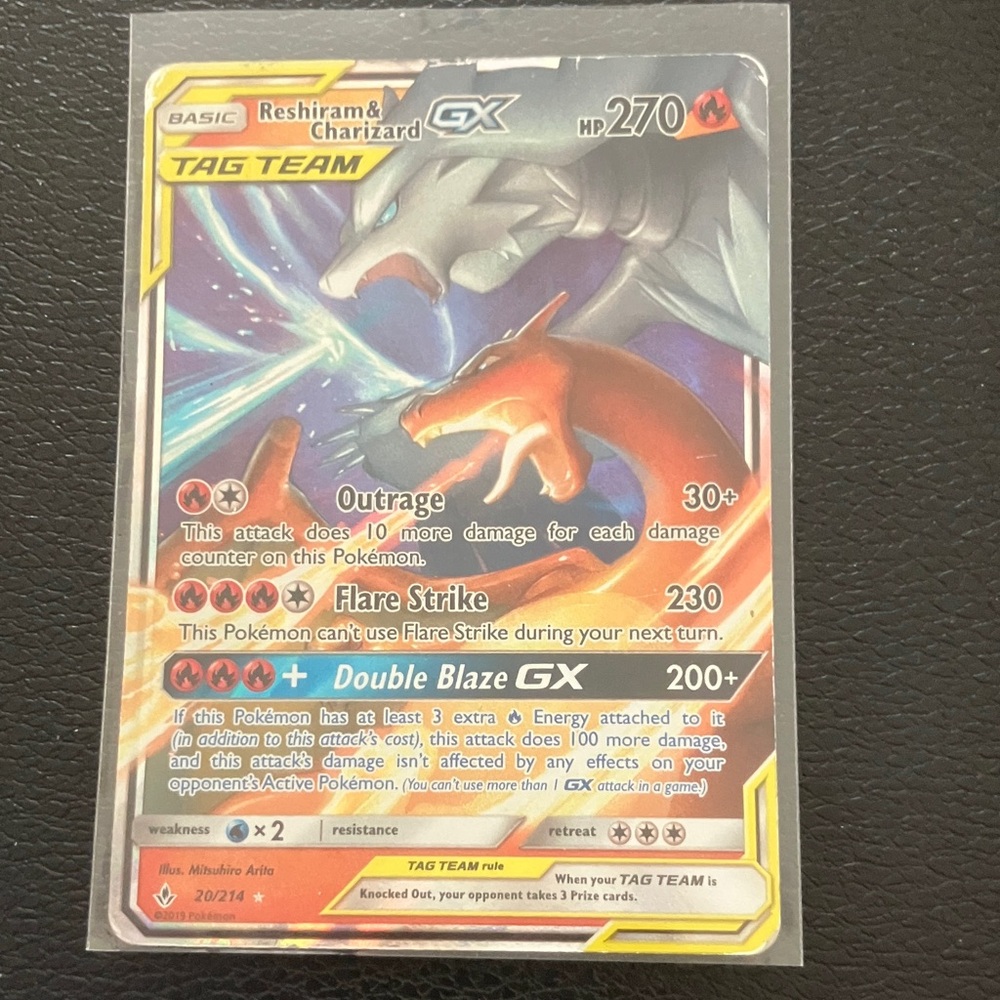 Pokemon Reshiram & Charizard GX Card — Tag Team
